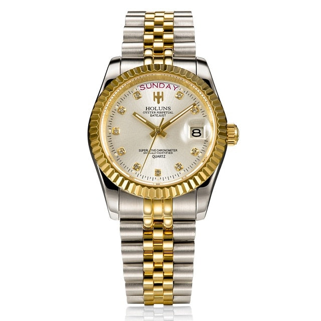 時計 HOLUNS OYSTER PERPETUAL DATEJUST HOLUNS Chronometer Oyster Perpetual Day-Date Quartz Watch